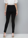 Black Back Zipper High Waist Jeggings