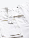 White Big Pockets Twill Pants