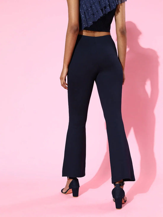 Navy Roma Bell Bottom Pants