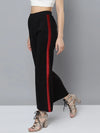 Black Scuba Wide Side Tape Pants