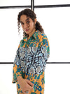 Women Mustard & Green Paisley Print Lounge Shirt With Pants-SFSETS95985