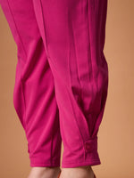 Women Fuchsia Solid Peplum Top With straight Pants-SFSETS96029