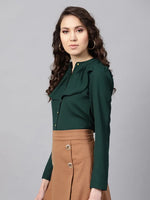 Layered Front Bottle Green Shirt