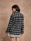 Women Black Check Oversized Shirt-SFSHRT20529