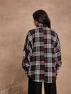 Women Black & White Checked Oversized Shirt-SFSHRT20530