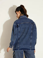 Women Blue Blast Denim Shacket-SFSHRT20532