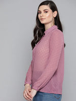 Purple Dobby Sheer Boxy Shirt