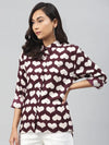 Maroon Heart Print Shirt