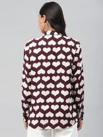 Maroon Heart Print Shirt