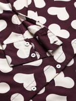 Maroon Heart Print Shirt