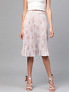 Lavender Floral Short Pleated Skirt