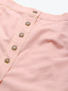 Pink Contrast Stitch Mini Skirt