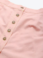 Pink Contrast Stitch Mini Skirt