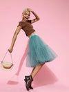 Teal Blue Tulle Frilly Skirt