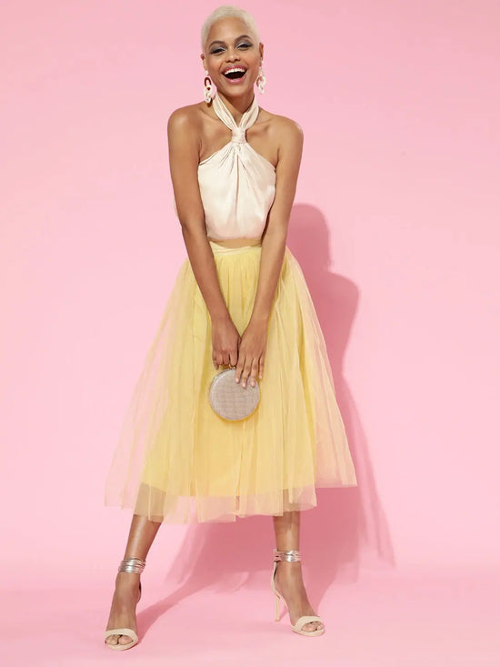 Yellow Plain Tulle Skirt