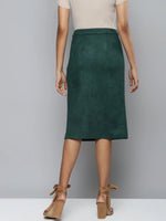 Emerald Green Suede Pencil Skirt