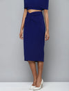 Royal Blue Twisted Midi Skirt