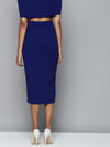 Royal Blue Twisted Midi Skirt