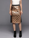 Women Copper Mettalic Pencil Skirt