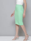 Mint Green Rib Pencil Skirt