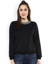 Blingy Neck Black Sweatshirt