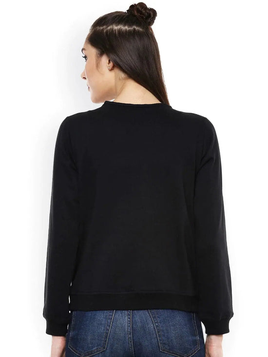 Blingy Neck Black Sweatshirt