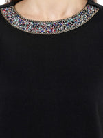 Blingy Neck Black Sweatshirt