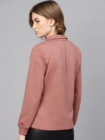 Dusty Pink Zipper Sweatshirt