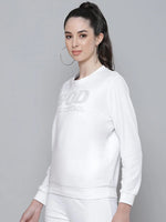 White Velour Studded GOD Sweatshirt