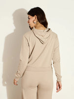 Women Taupe Terry Regular Hoodie-SFSWSH7638