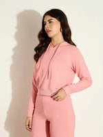 Women Pink Terry Regular Hoodie-SFSWSH7639