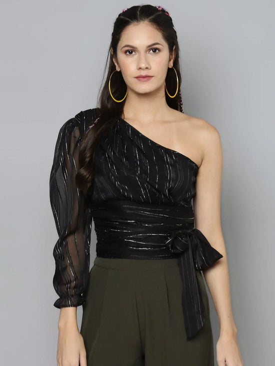 Black One Shoulder Top