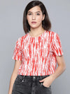 Red & White Tie-Dye Boxy T-Shirt