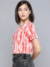 Red & White Tie-Dye Boxy T-Shirt