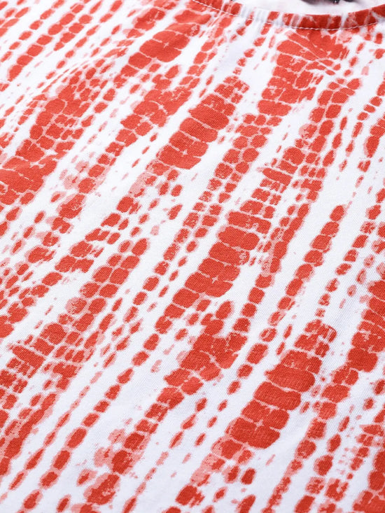 Red & White Tie-Dye Boxy T-Shirt