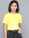 Yellow Criss Cross Detail Crop Top