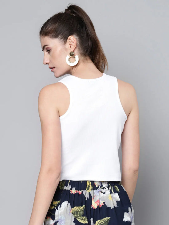 White Box Back Rib Crop Top