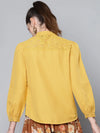 Mustard Lace Yoke Regular Top