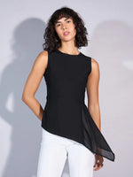 Women Black Asymmetric Top-SFTOPS42043