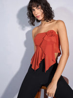 Women Rust Tube Crop Top-SFTOPS42049