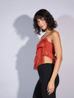 Women Rust Tube Crop Top-SFTOPS42049