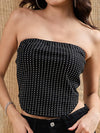 Women Black Front Stud Work Tube Top-SFTOPS42055