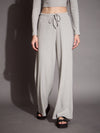 Women Grey Melange Full Sleeves Top With Drawstring Pants-SFTOPS42076_SFPANT50885