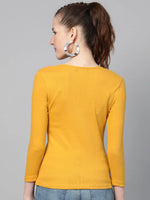 Mustard Rib V-Neck T-Shirt