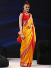 Saree Mall Women's  Blend Yellow Woven Design Designer Saree With Blouse Piece-SGITRIUS03C