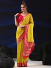 Saree Mall Women's  Blend Yellow Woven Design Designer Saree With Blouse Piece-SGITRIUS03H