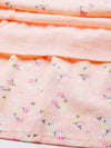 Peach Floral Tiered Midi Dress