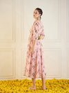 Women Peach Floral Anarkali Maxi Dress-SHDRS12274