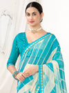 Saree Mall Women's Chiffon Blue Embellished Designer Saree With Blouse Piece-SHIVIKA1004