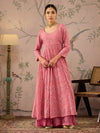 Women Pink Sequins Sweetheart Neck Anarkali Kurta-SHKUR00468